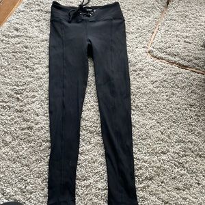 Year of Ours ribbed lace up leggings with football like tie. Like new Worn once